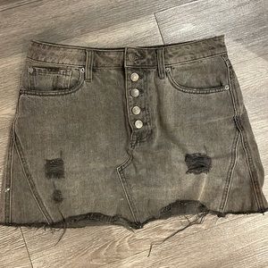 Free People black denim skirt